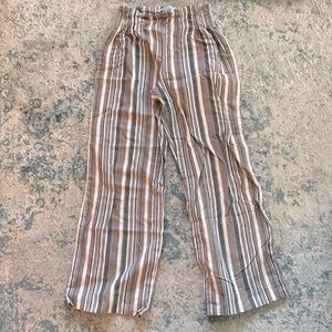 striped pants with stretchy waistband